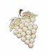 SB065 - Crystal  pearl Grape brooch